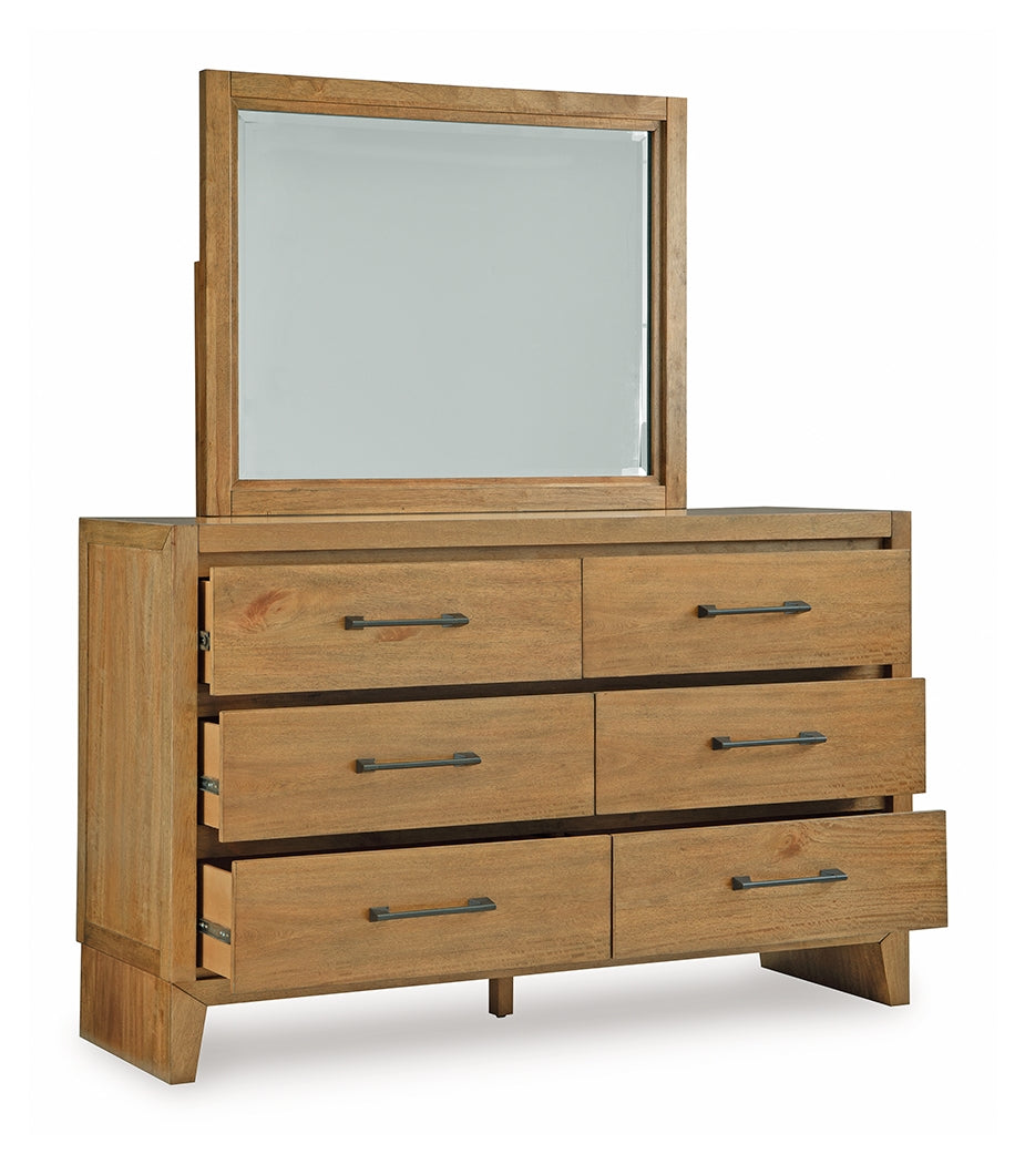 Sherbana Light Brown Dresser & Mirror