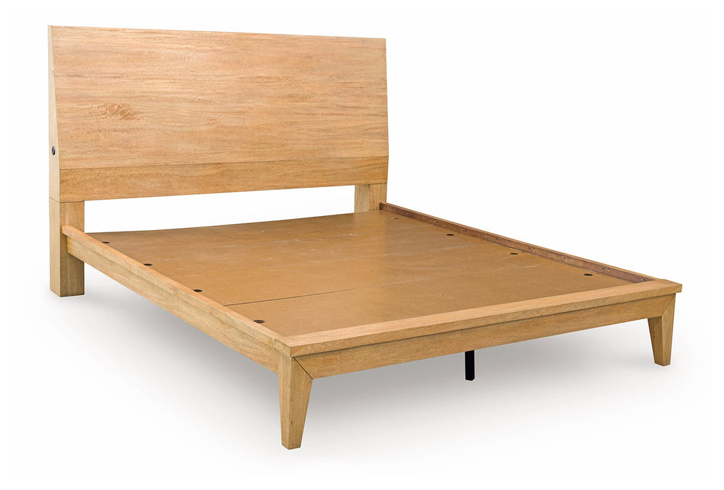 Sherbana Light Brown King Panel Bed