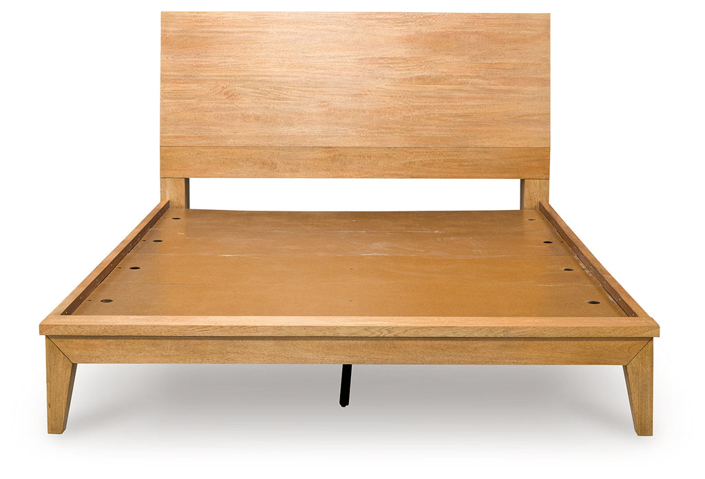 Sherbana Light Brown Queen Panel Bed