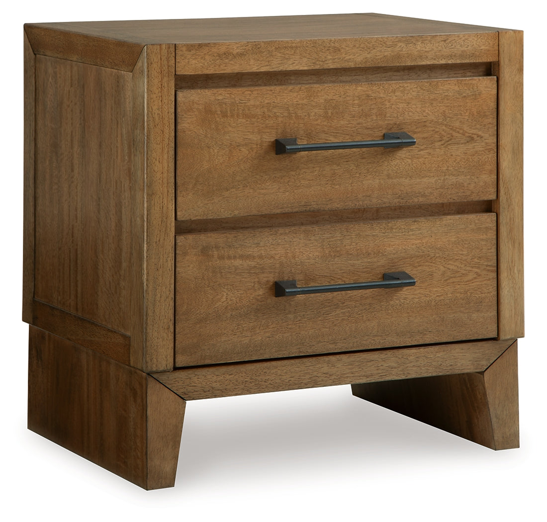 Sherbana Light Brown Two Drawer Nightstand