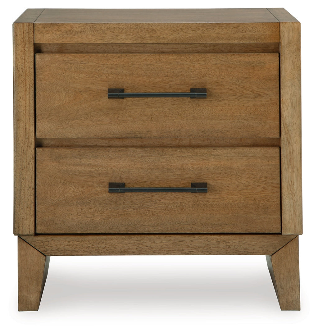 Sherbana Light Brown Two Drawer Nightstand