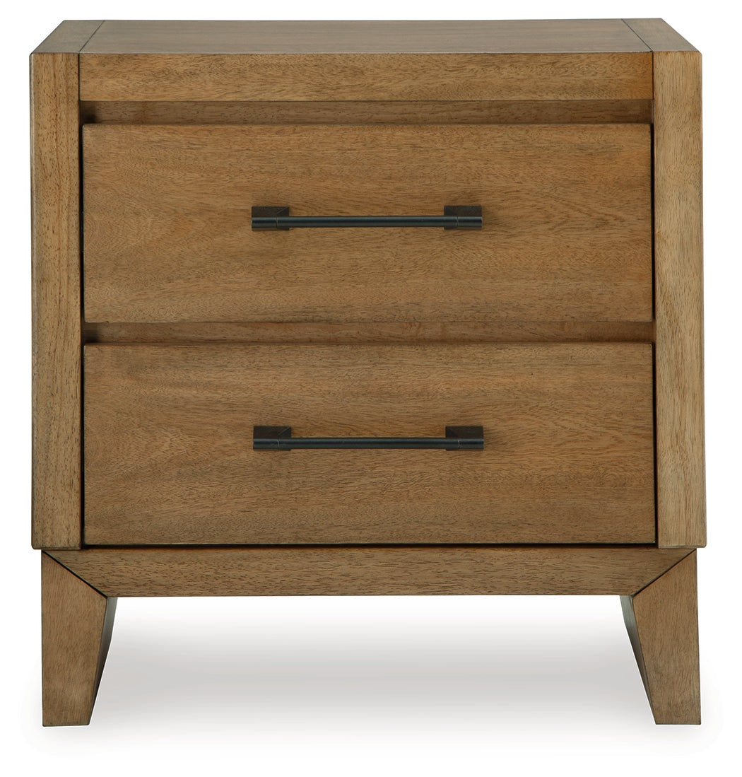 Sherbana Light Brown Two Drawer Nightstand