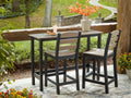 Shoreline Beach Black/Beige Counter Table Set (Set of 3)