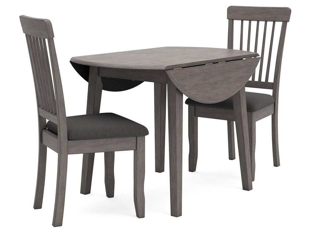 Shullden Gray Dining Table and 2 Chairs