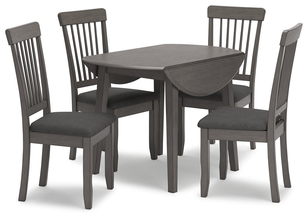 Shullden Gray Dining Table and 4 Chairs