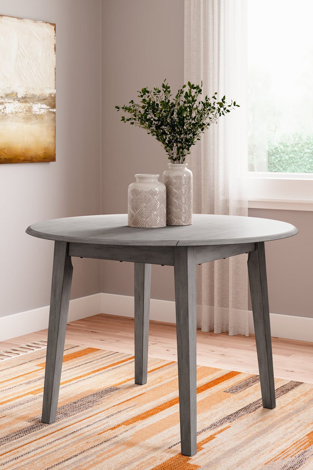 Shullden Gray Dining Table and 4 Chairs
