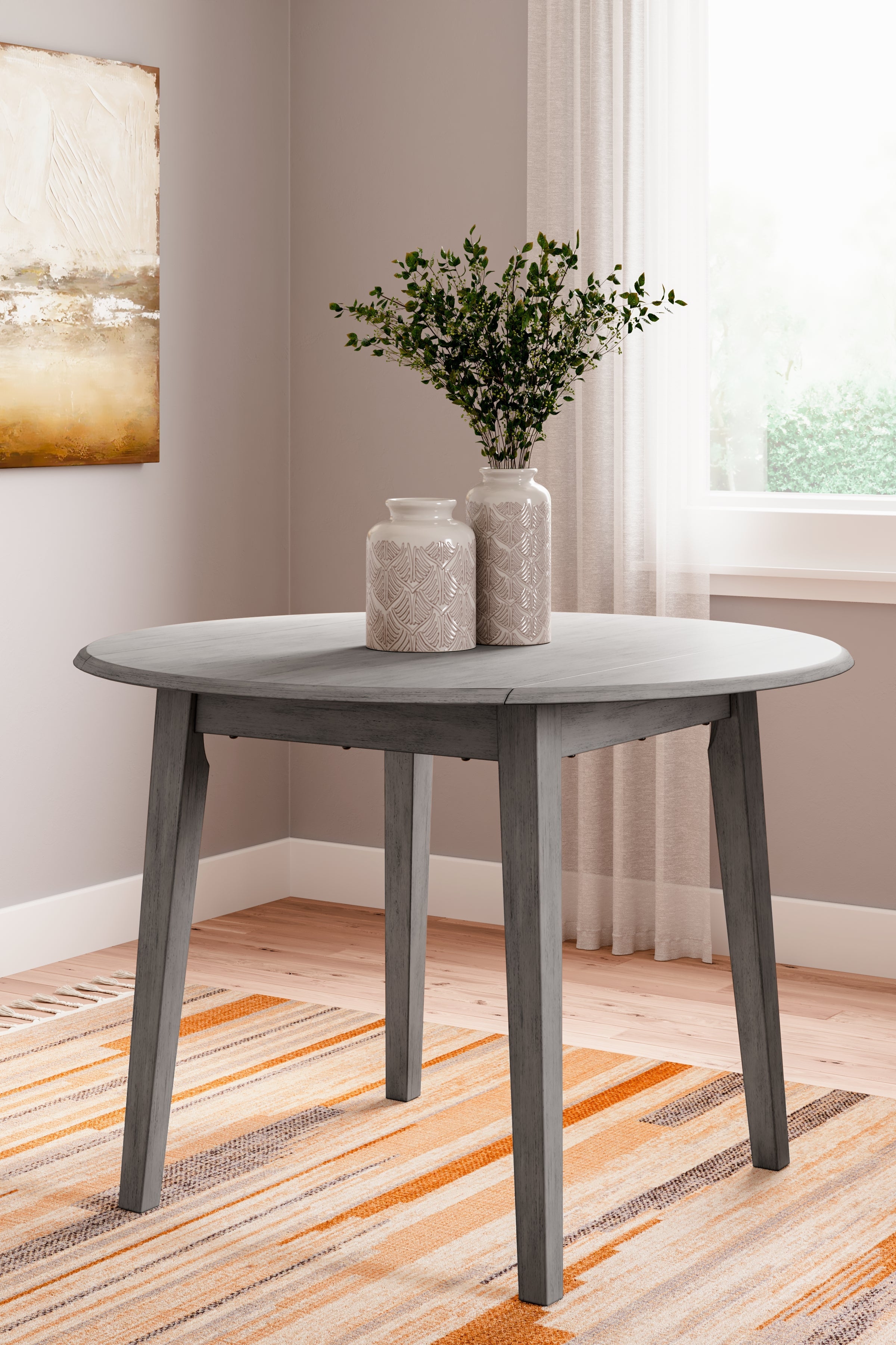 Shullden Gray Dining Table and 4 Chairs