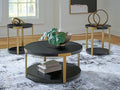 Shylore Black/Brass Finish Occasional Table Set (Set of 3)