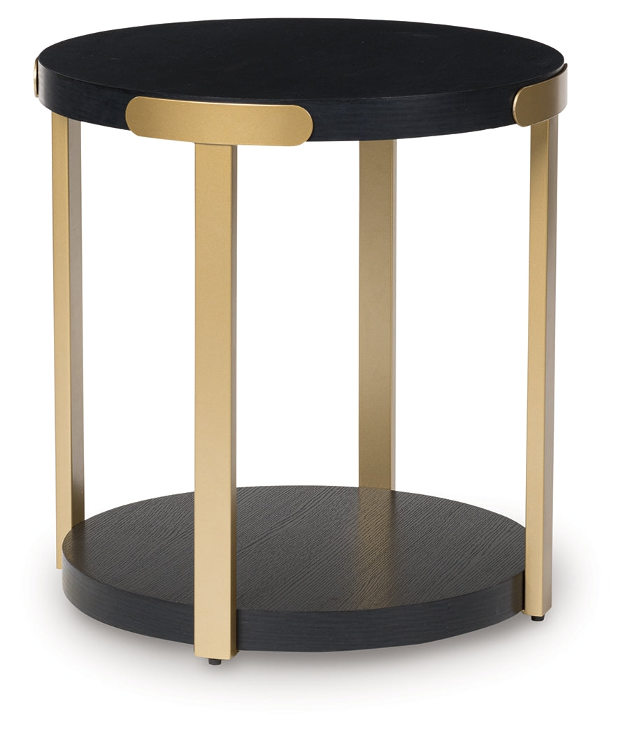 Shylore Black/Brass Finish Occasional Table Set (Set of 3)