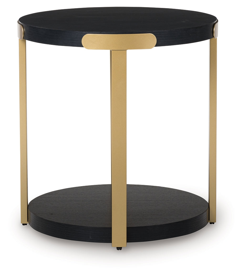 Shylore Black/Brass Finish Occasional Table Set (Set of 3)
