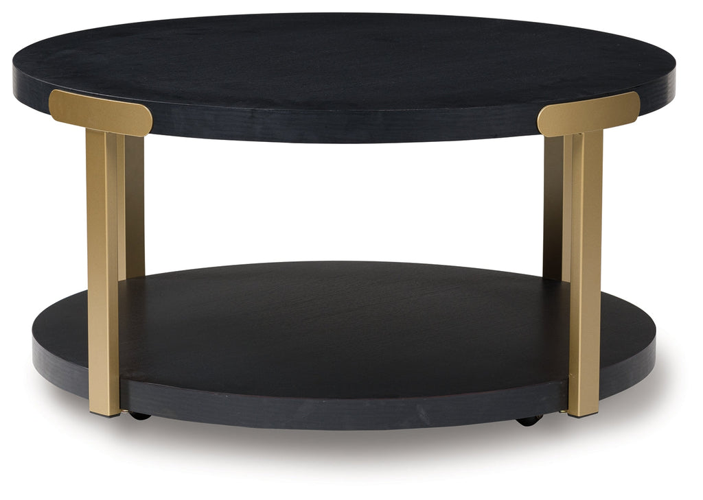 Shylore Black/Brass Finish Occasional Table Set (Set of 3)