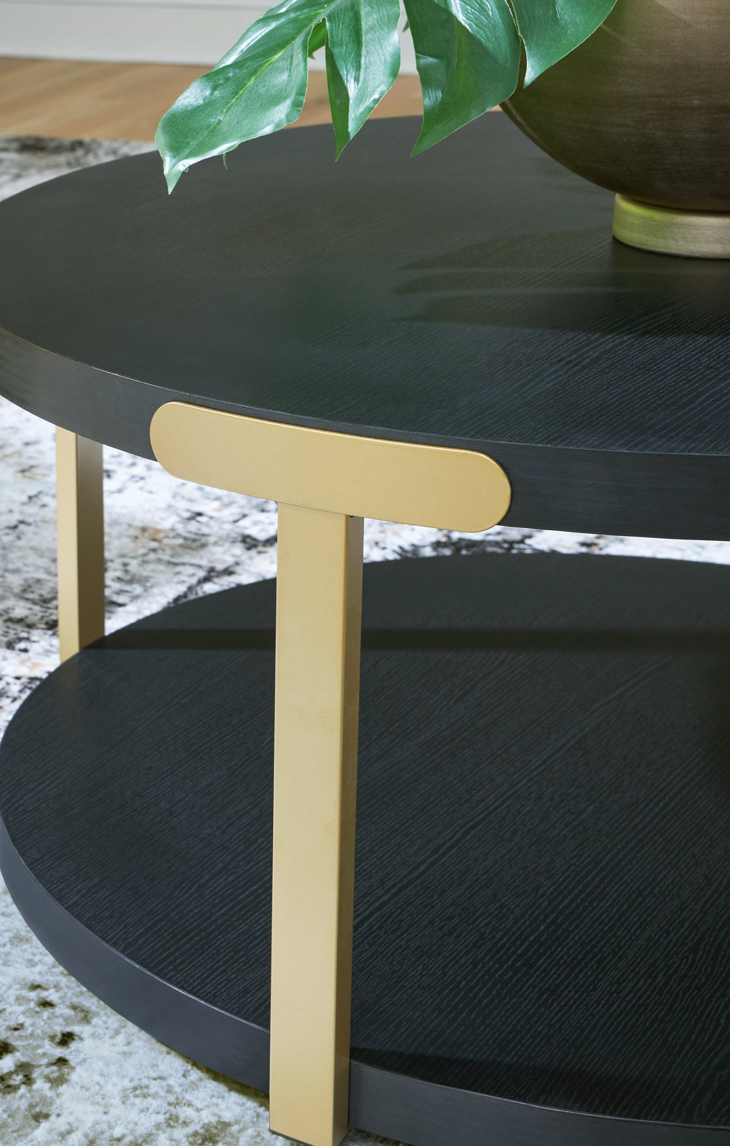 Shylore Black/Brass Finish Occasional Table Set (Set of 3)