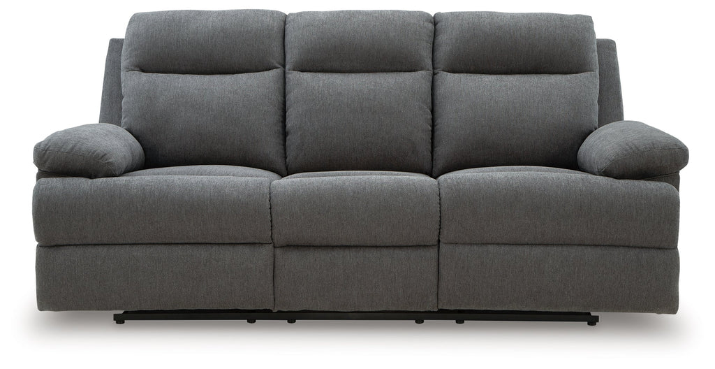 Side-Swipe Charcoal REC Sofa w/Drop Down Table