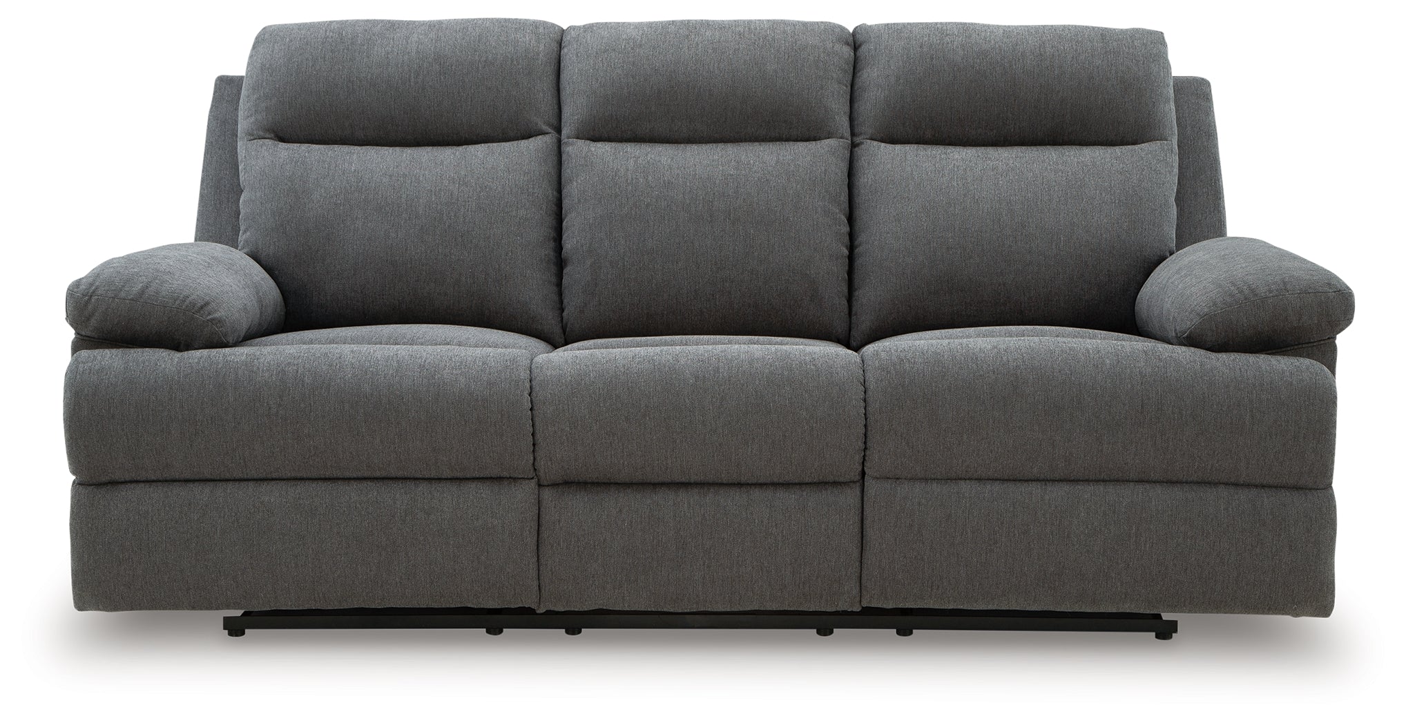 Side-Swipe Charcoal REC Sofa w/Drop Down Table