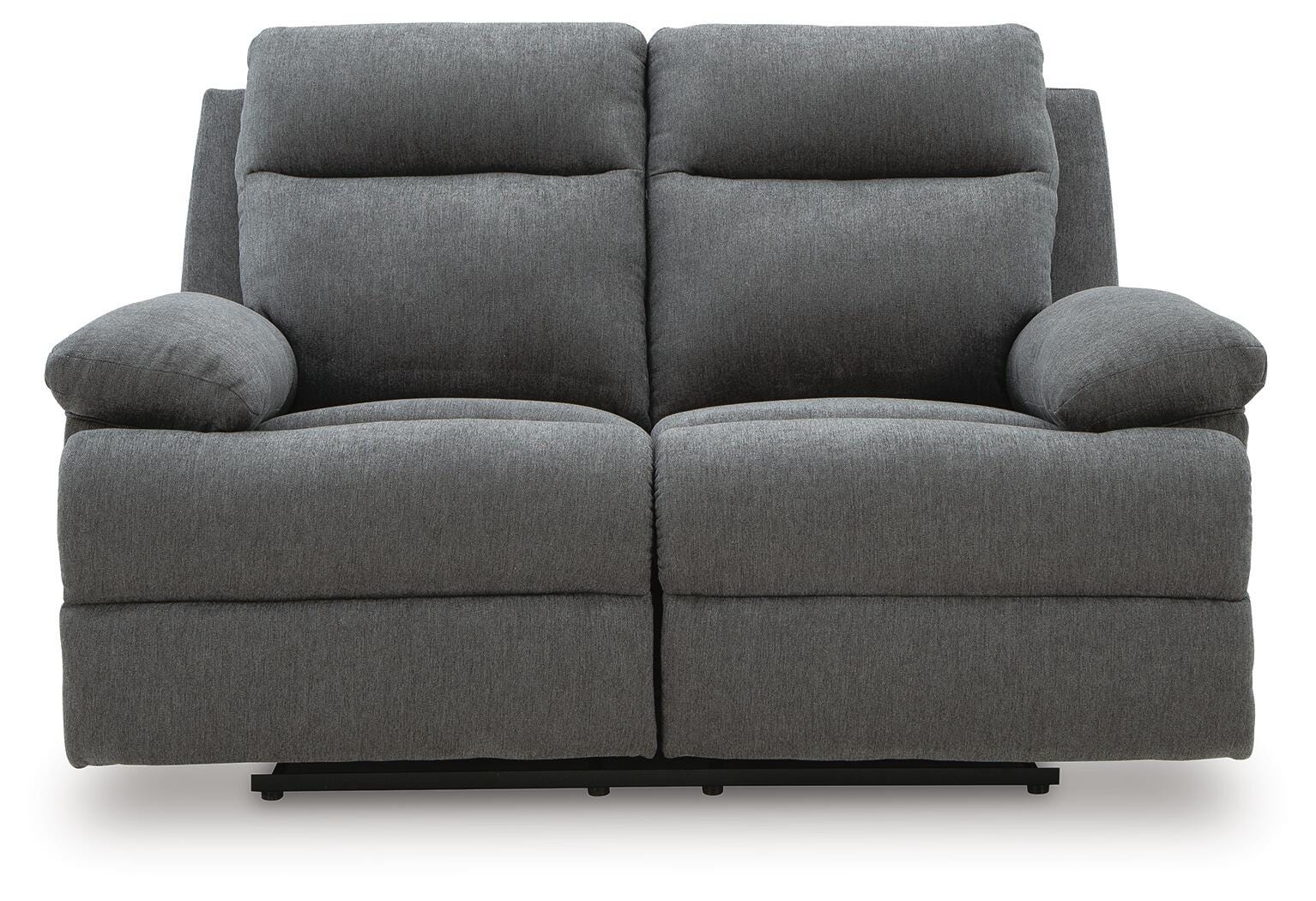 Side-Swipe Charcoal Reclining Sofa, Loveseat and Recliner
