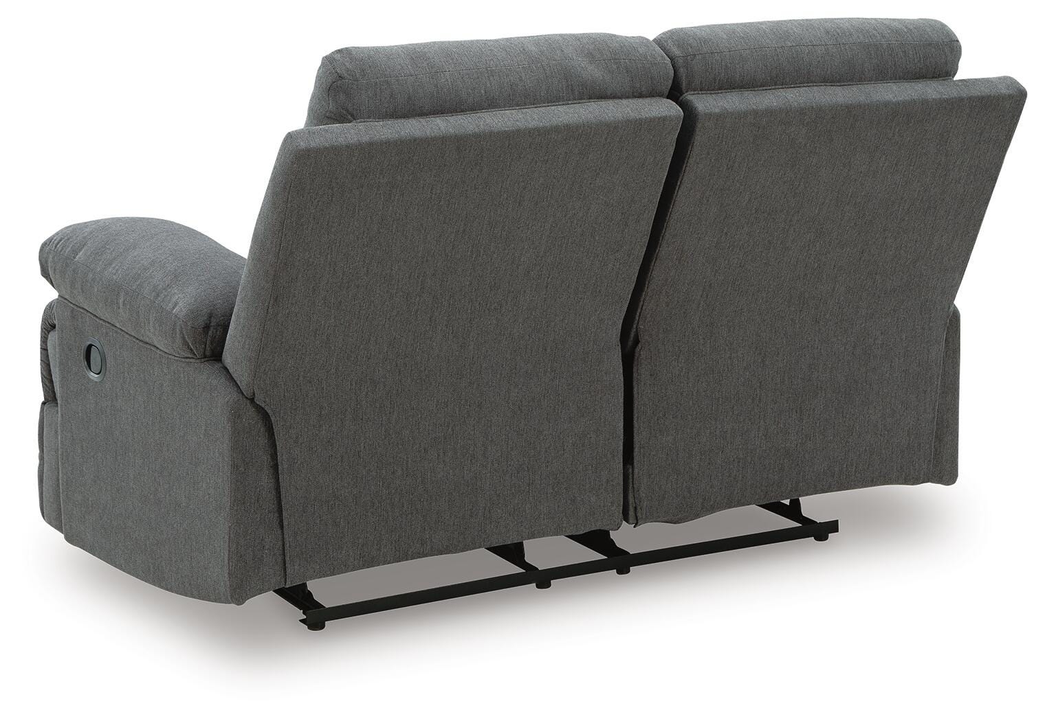 Side-Swipe Charcoal Reclining Sofa, Loveseat and Recliner