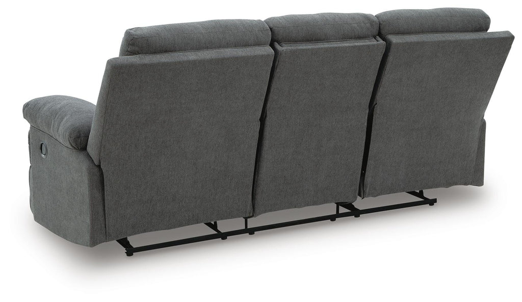 Side-Swipe Charcoal Reclining Sofa, Loveseat and Recliner
