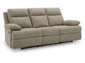 Side-Swipe Mocha REC Sofa w/Drop Down Table