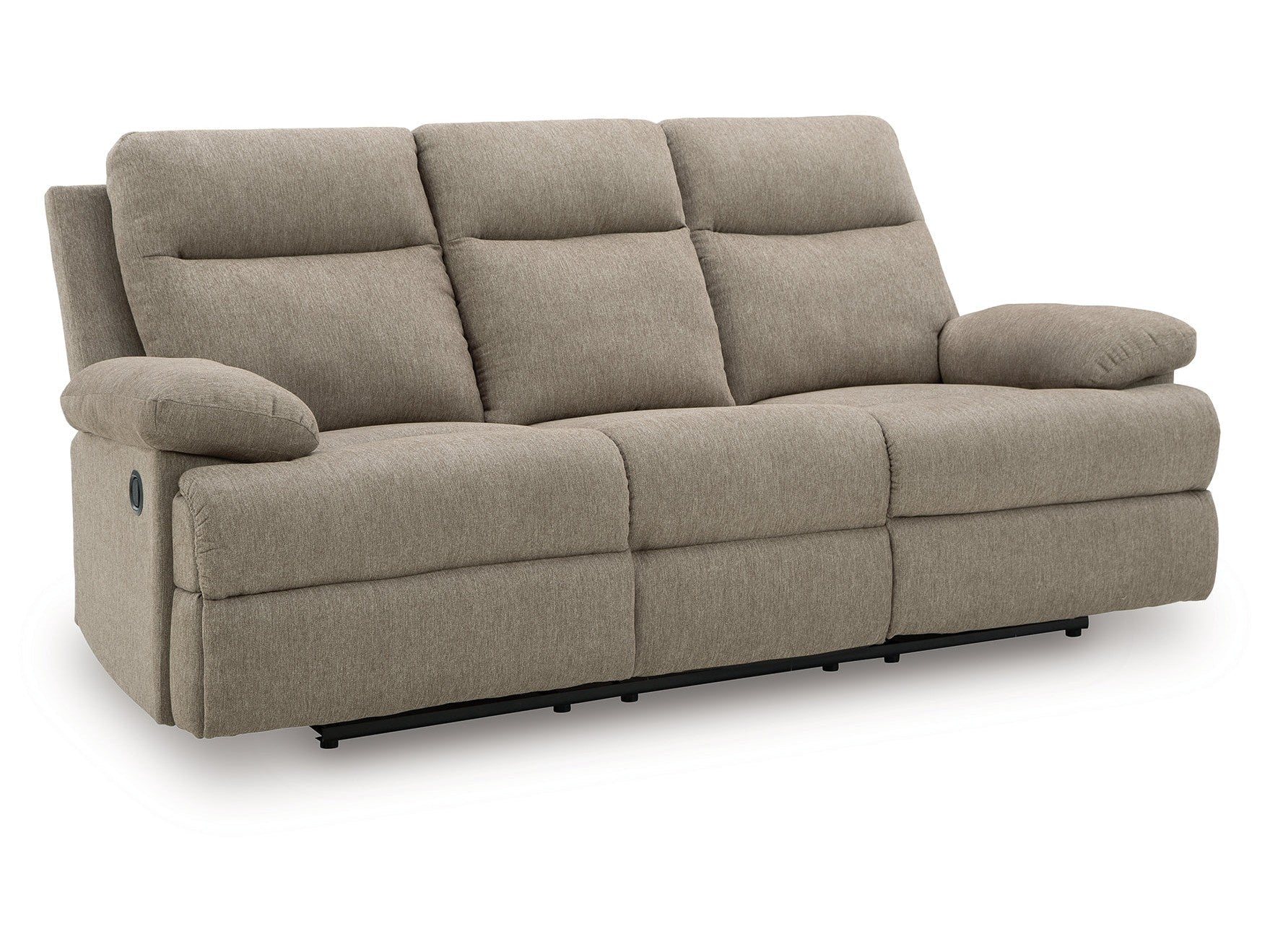 Side-Swipe Mocha REC Sofa w/Drop Down Table