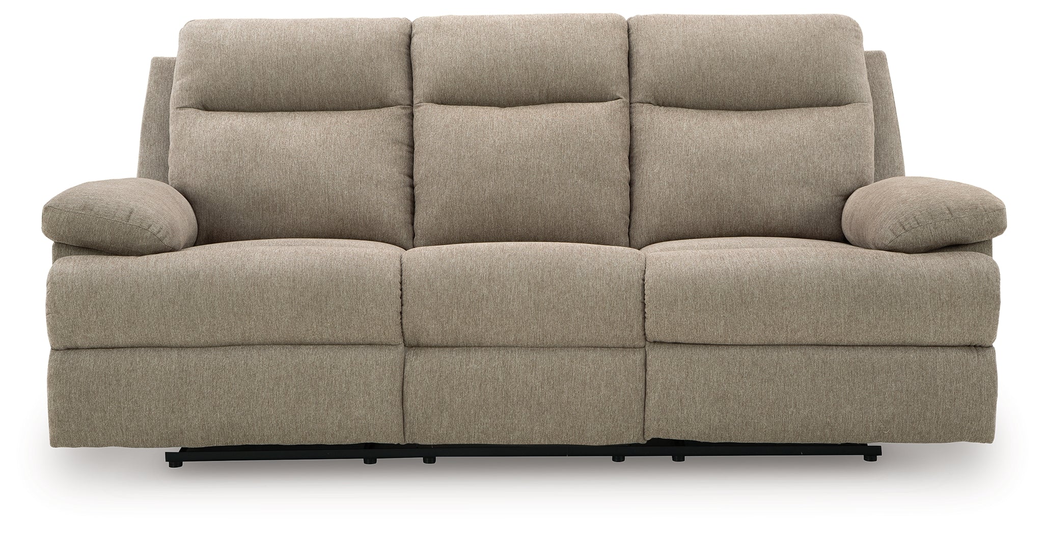 Side-Swipe Mocha REC Sofa w/Drop Down Table