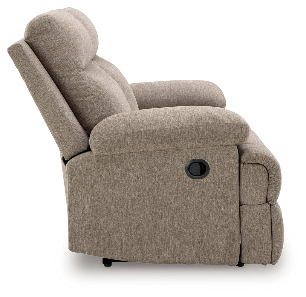Side-Swipe Mocha Reclining Loveseat