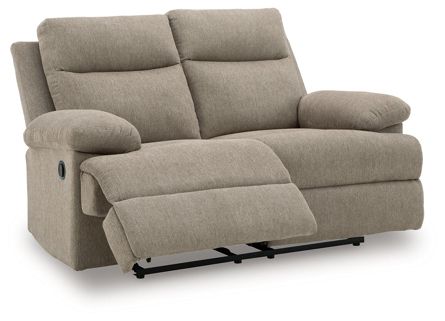 Side-Swipe Mocha Reclining Sofa and Loveseat