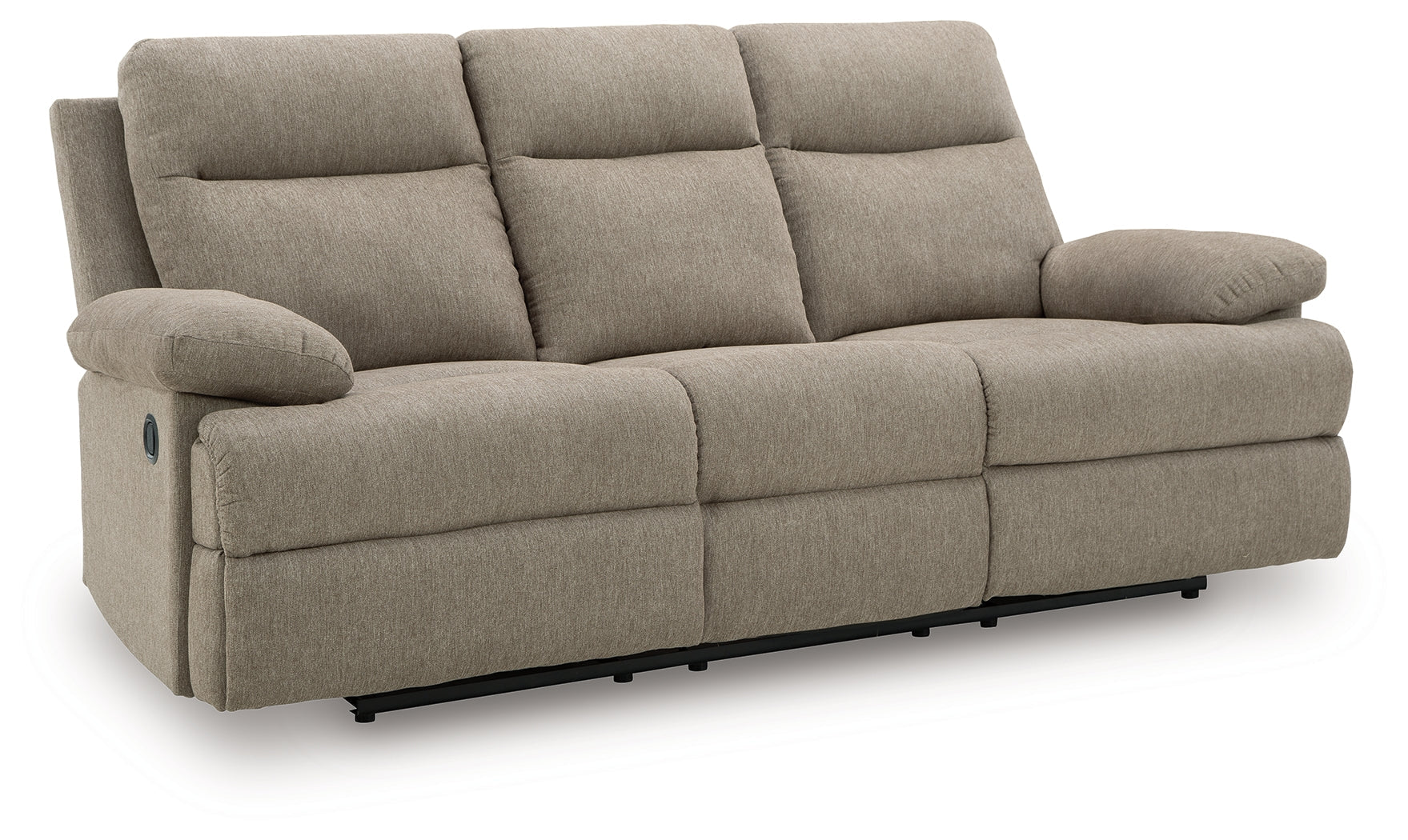 Side-Swipe Mocha Reclining Sofa and Loveseat