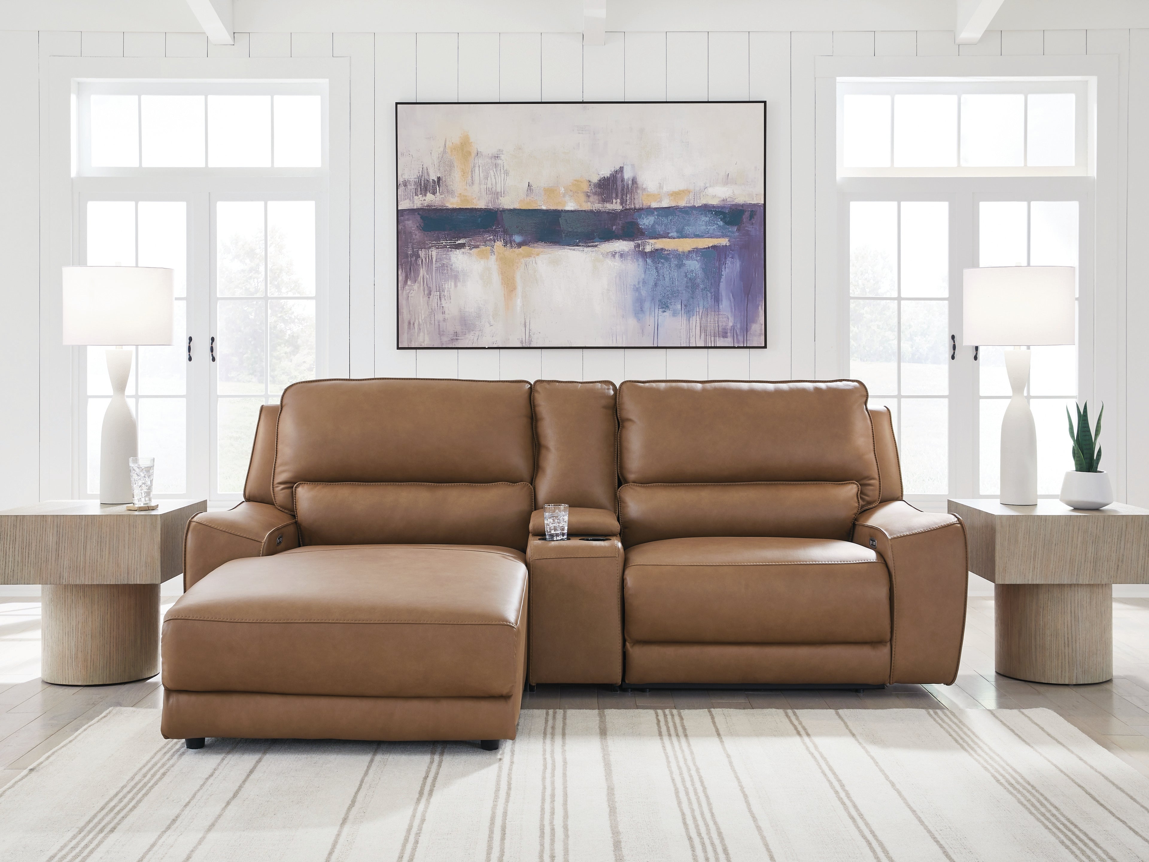 Silverbrooke Caramel 3 Pc Power Reclining Sectional