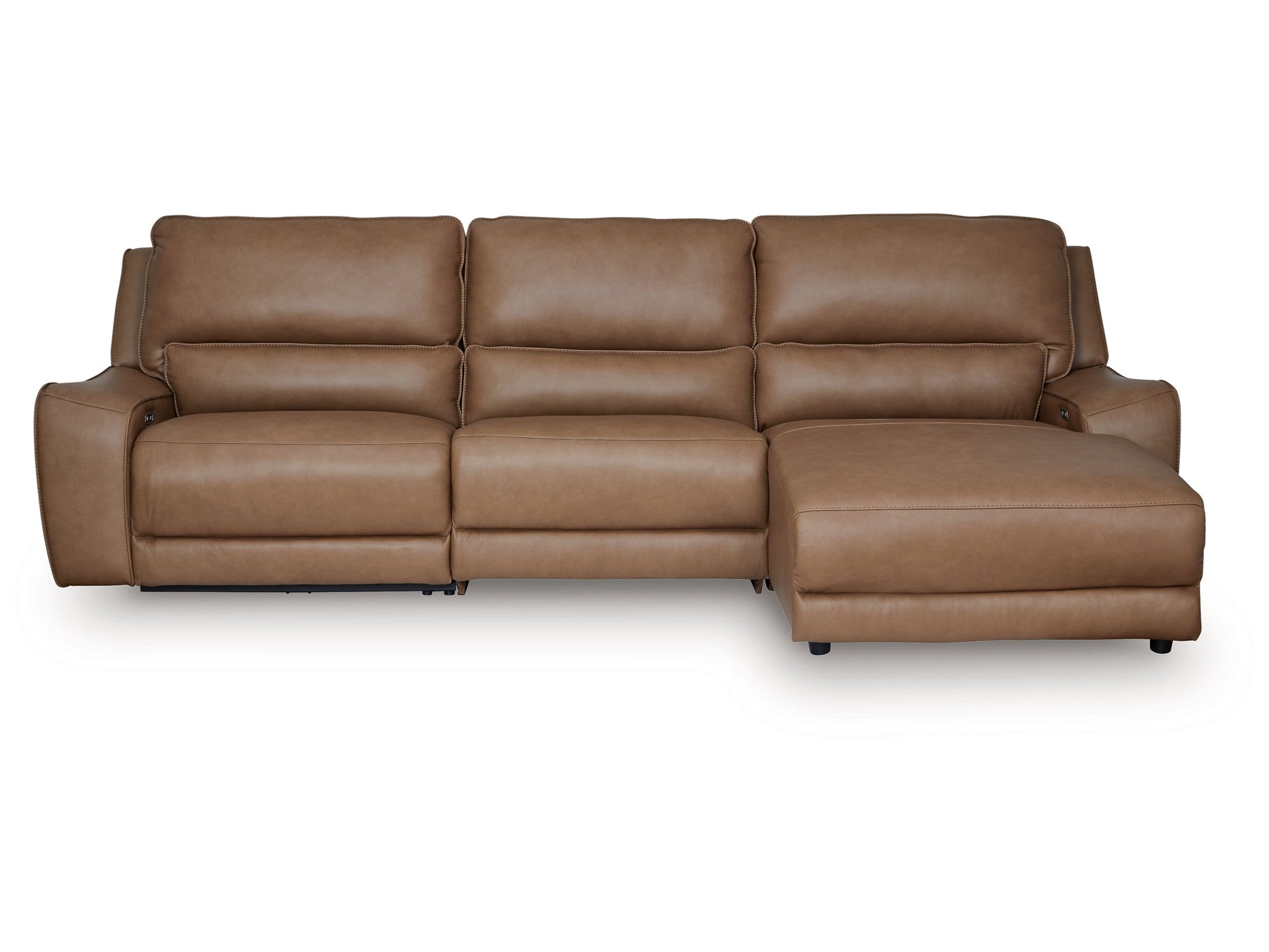 Silverbrooke Caramel 3-Piece Reclining RAF Sofa Chaise
