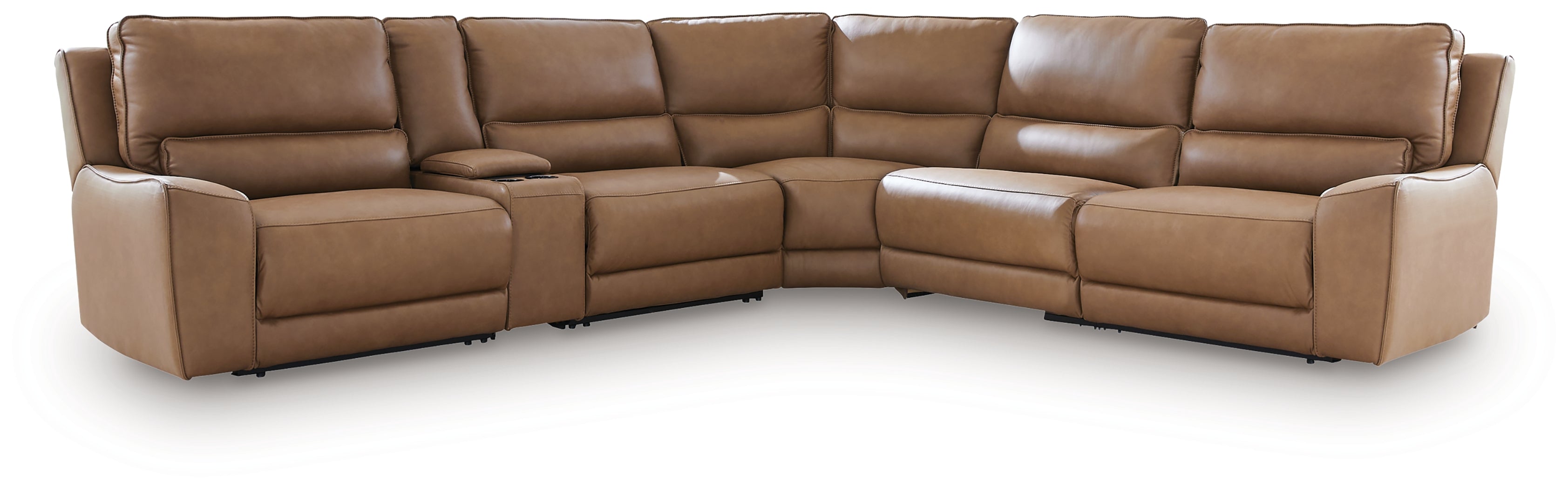 Silverbrooke Caramel 6-Piece Reclining Sectional with Storage Console