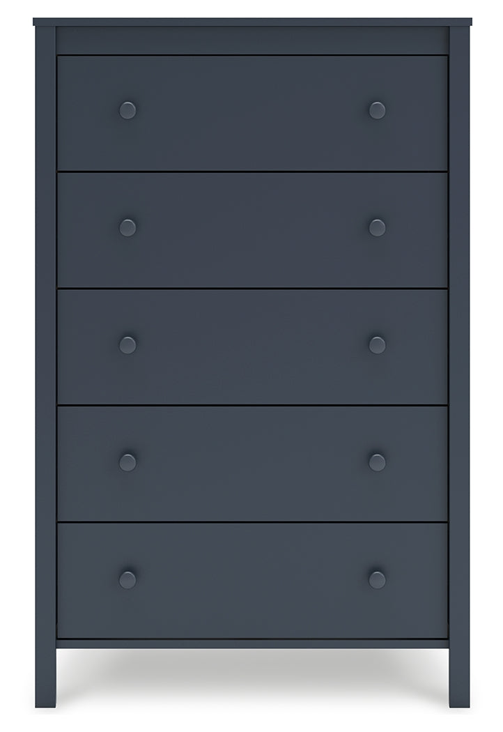 Simmenfort Navy Blue Five Drawer Chest