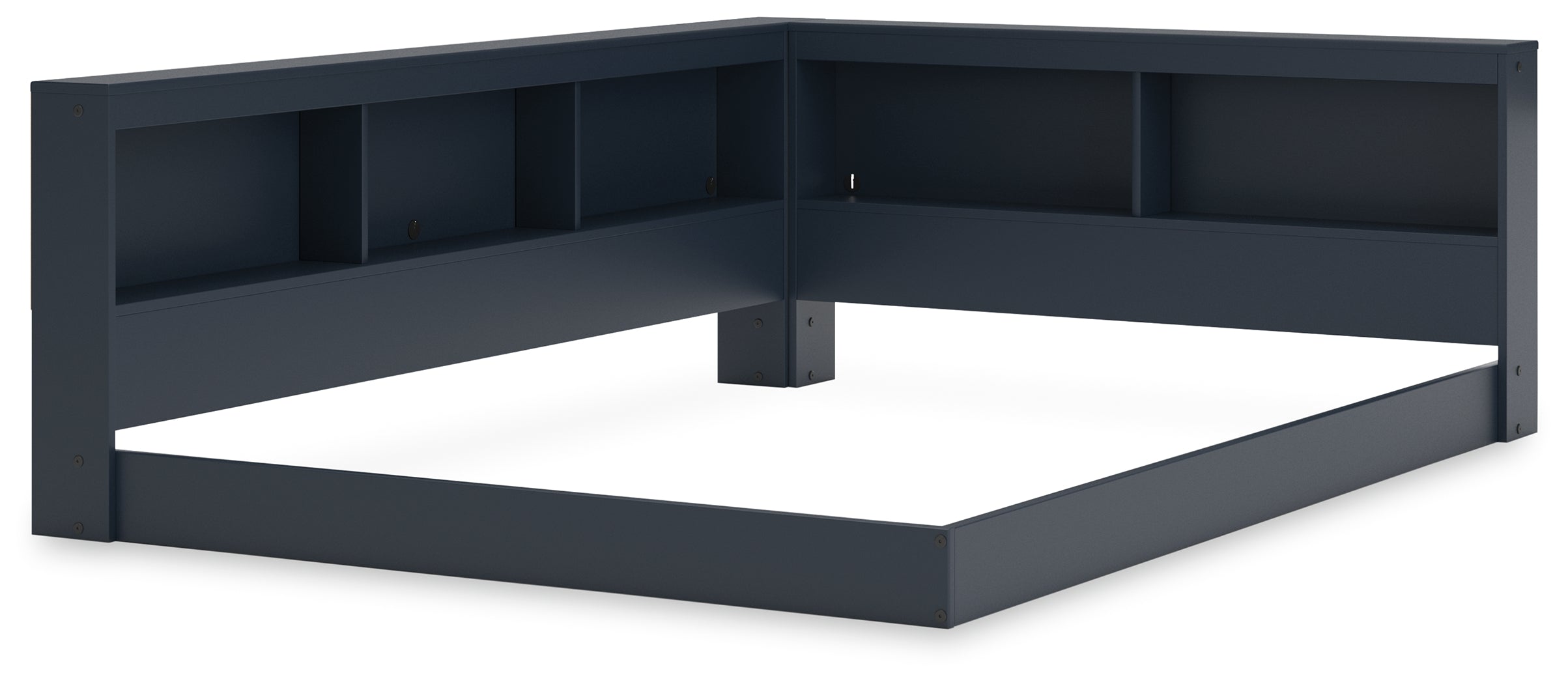 Simmenfort Navy Blue Full Bookcase Storage Youth Bed