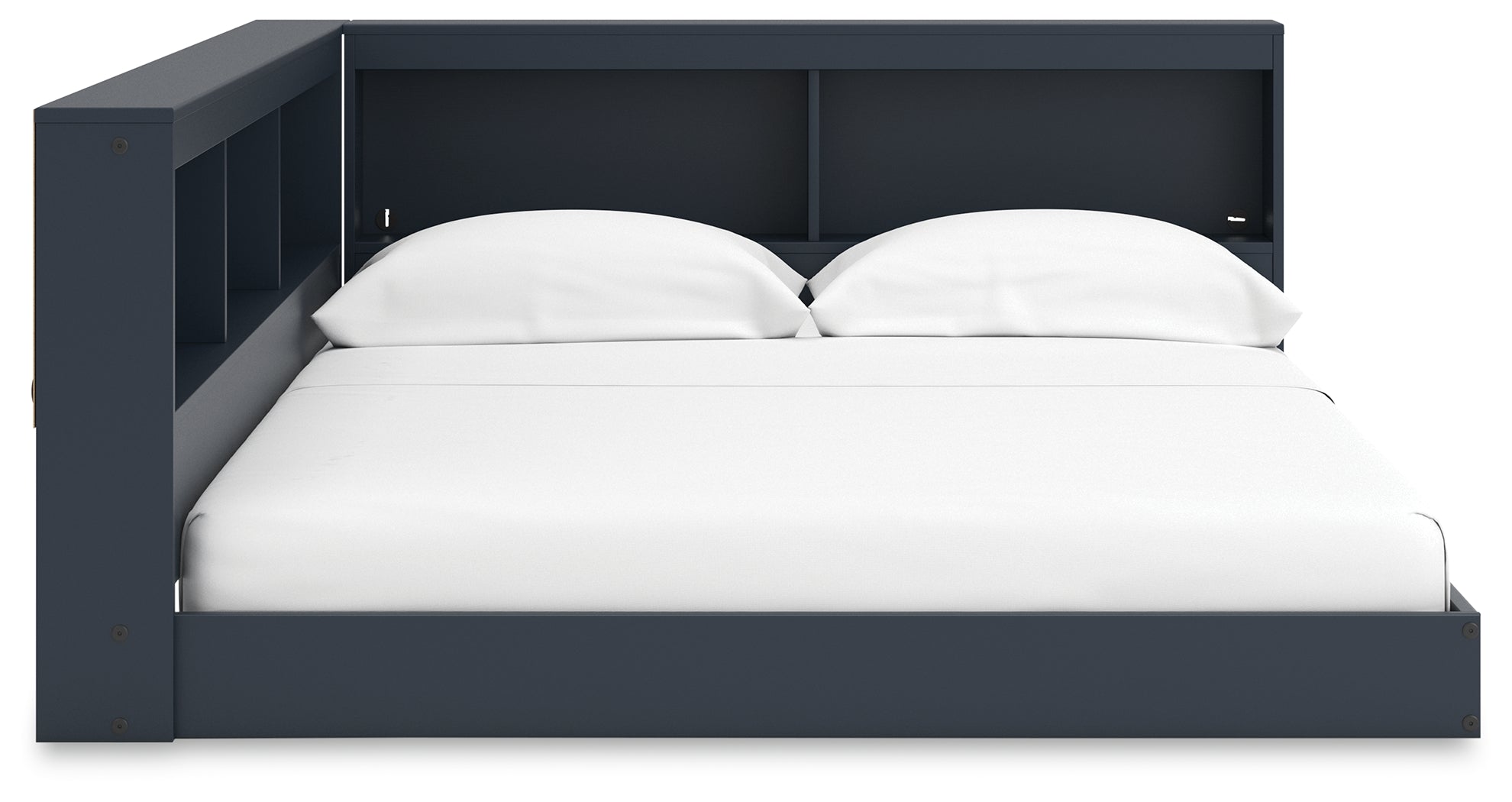 Simmenfort Navy Blue Full Bookcase Storage Youth Bed