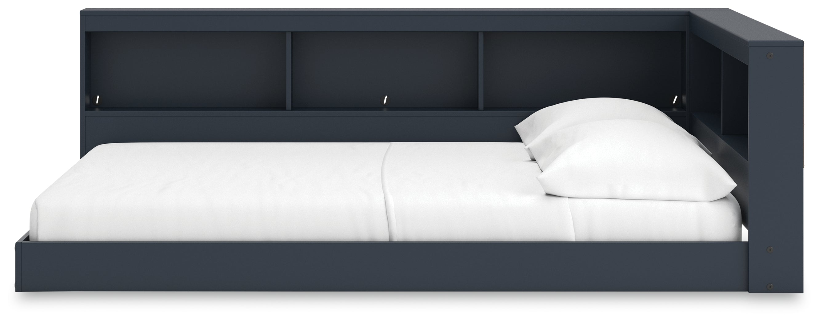 Simmenfort Navy Blue Full Bookcase Storage Youth Bed