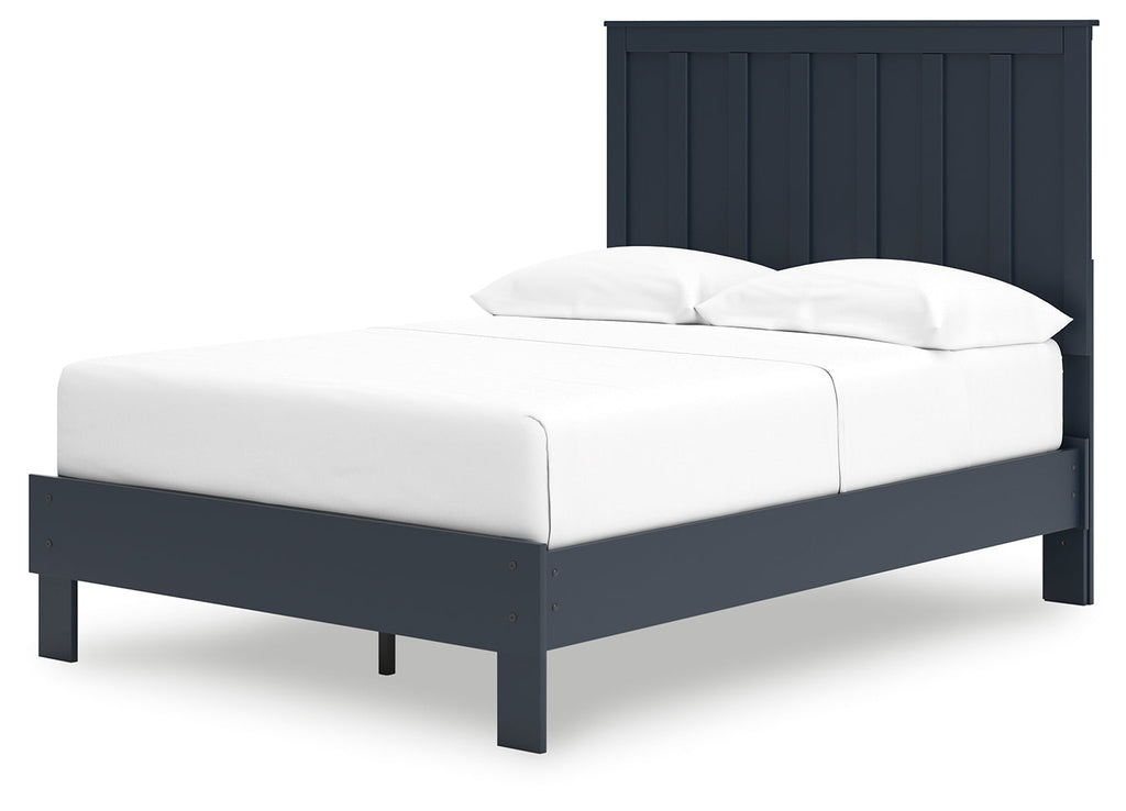 Simmenfort Navy Blue Full Platform Bed