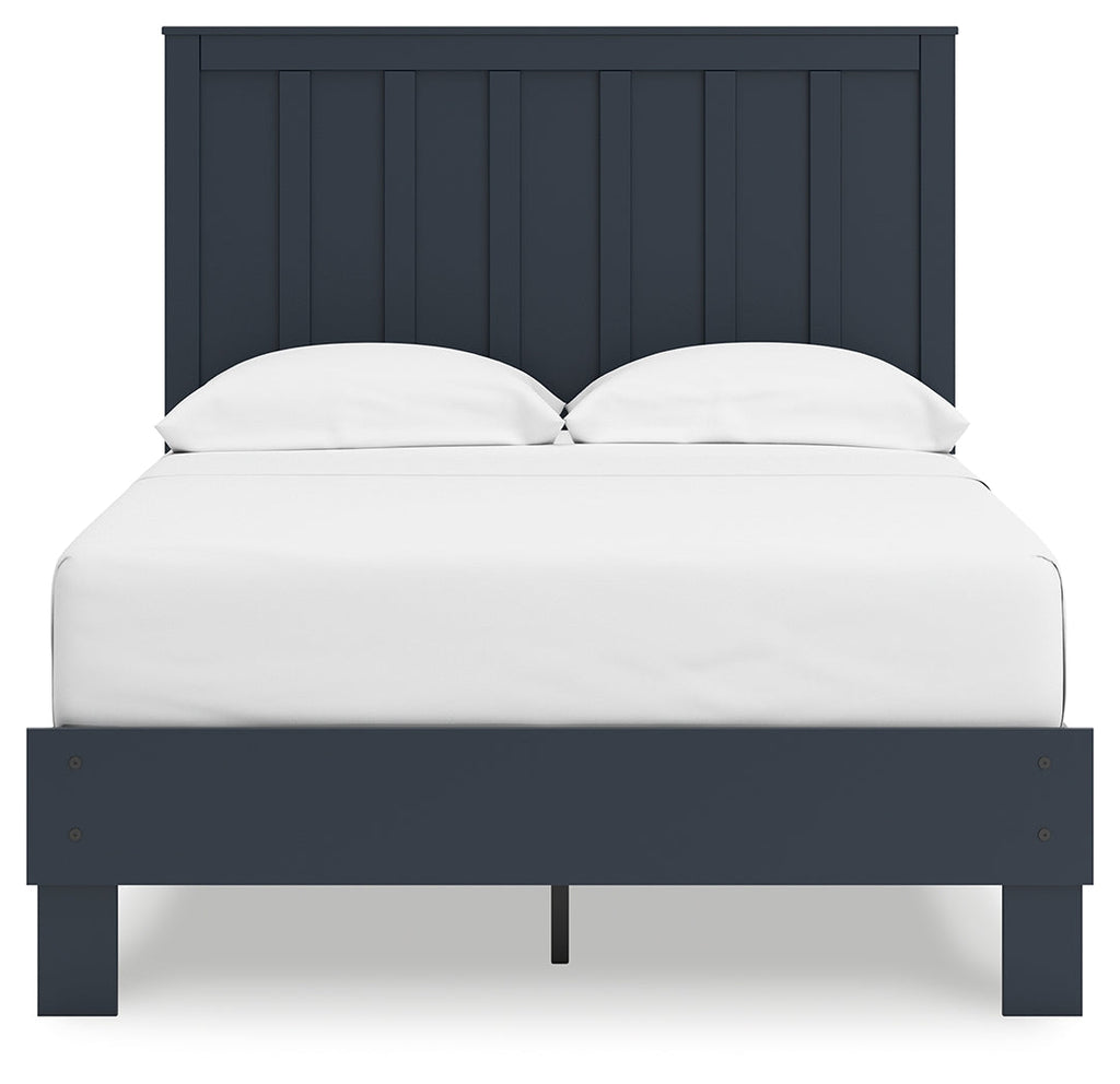 Simmenfort Navy Blue Full Platform Bed