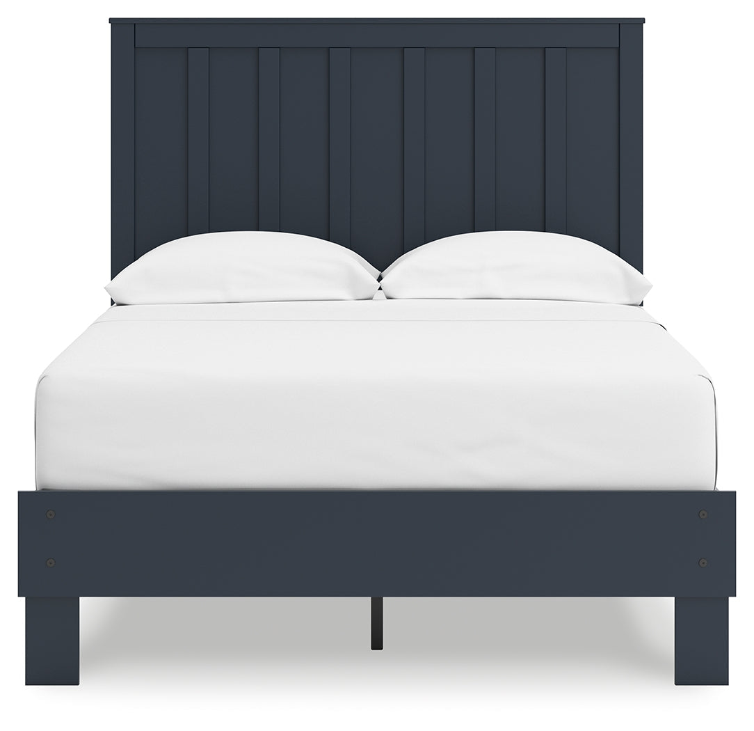 Simmenfort Navy Blue Full Platform Bed