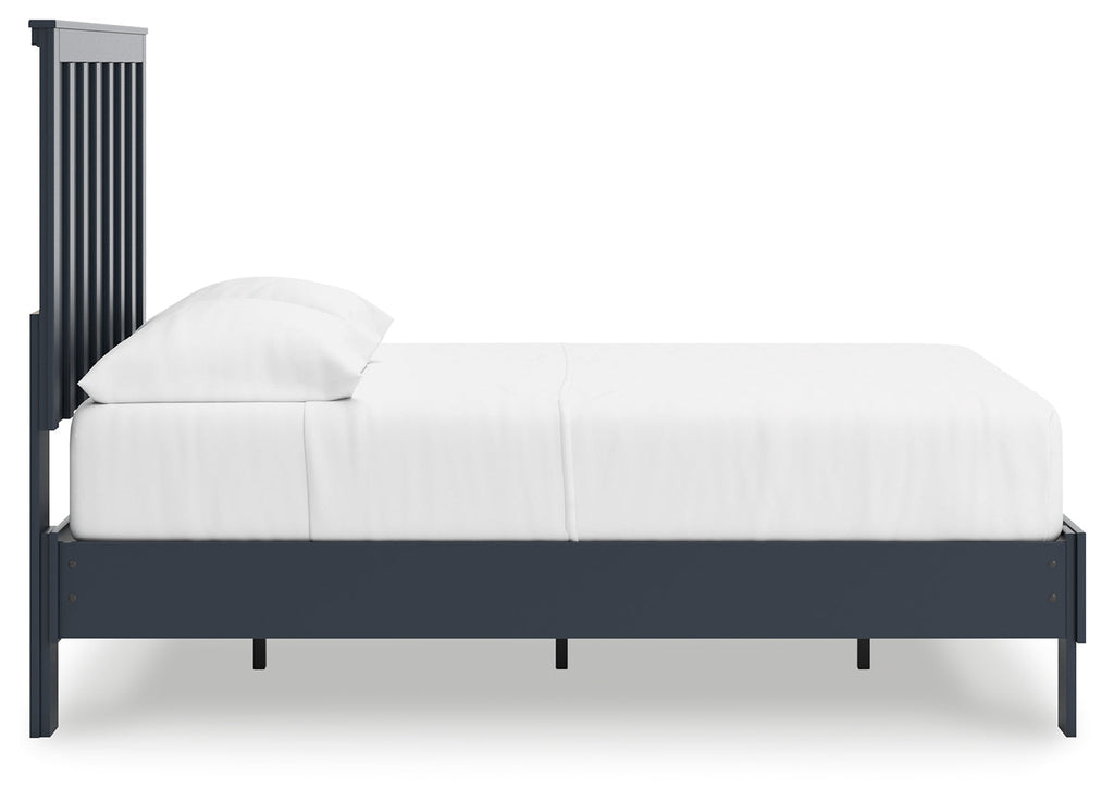 Simmenfort Navy Blue Full Platform Bed