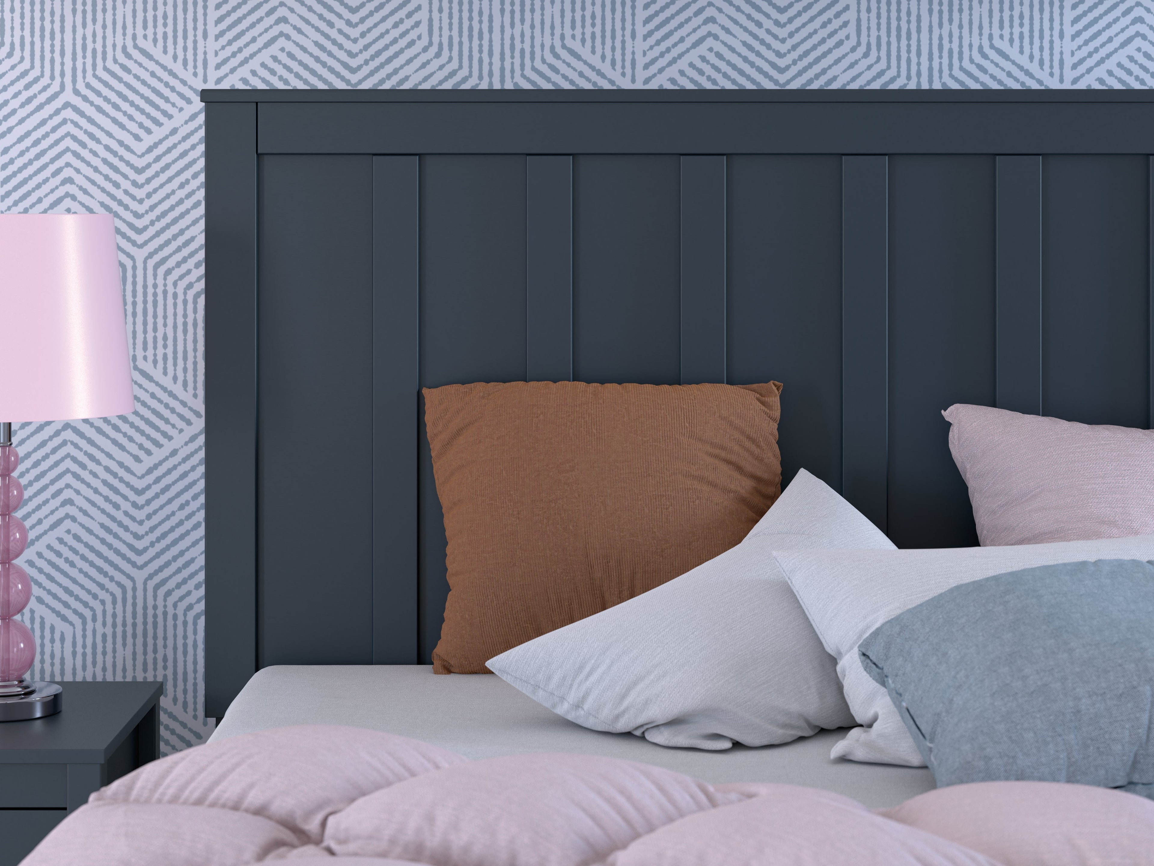 Simmenfort Navy Blue Full Platform Bed