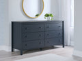 Simmenfort Navy Blue Six Drawer Dresser