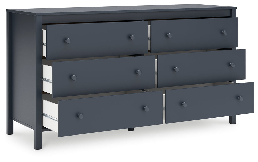 Simmenfort Navy Blue Six Drawer Dresser