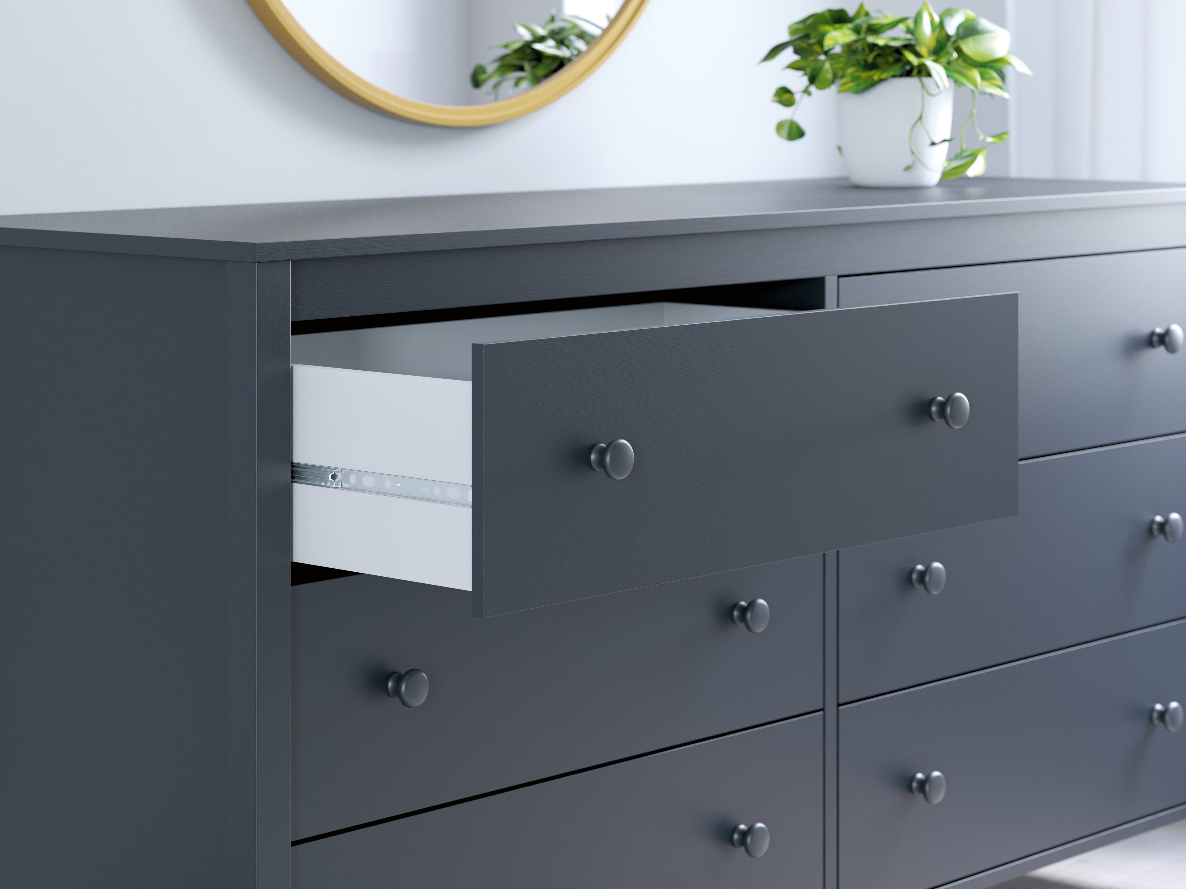 Simmenfort Navy Blue Six Drawer Dresser