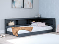 Simmenfort Navy Blue Twin Bookcase Storage Youth Bed