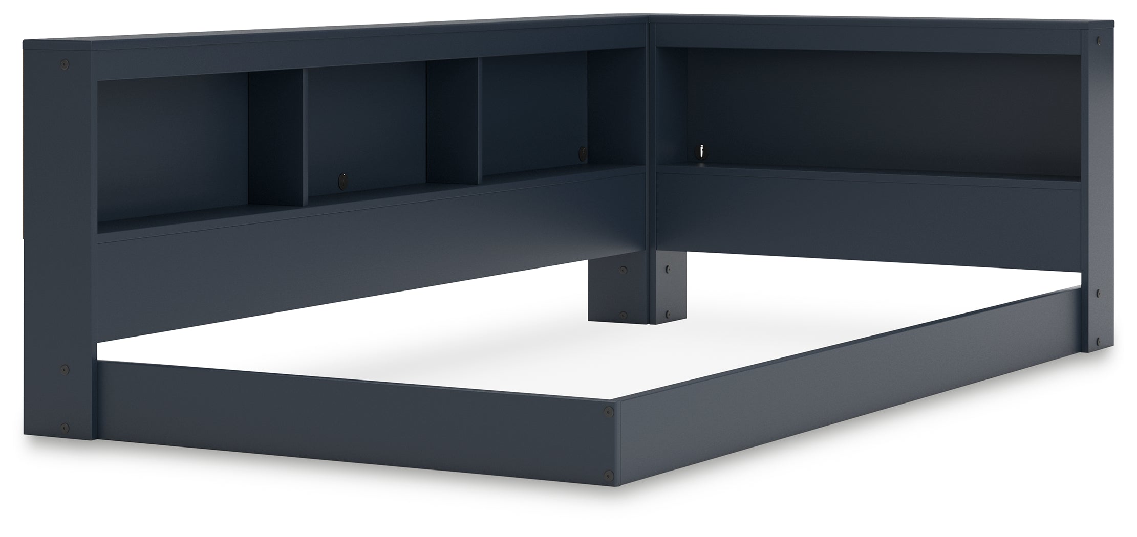 Simmenfort Navy Blue Twin Bookcase Storage Youth Bed