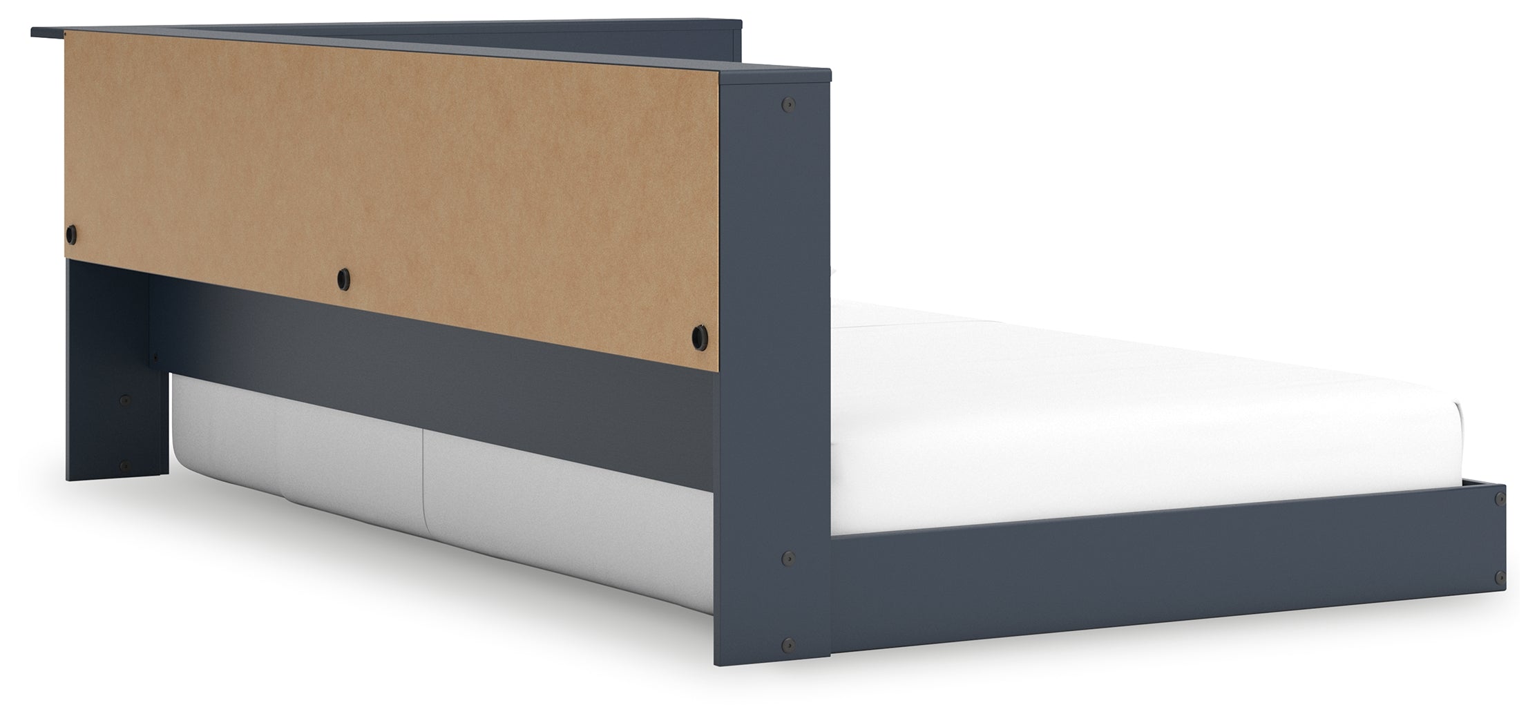Simmenfort Navy Blue Twin Bookcase Storage Youth Bed