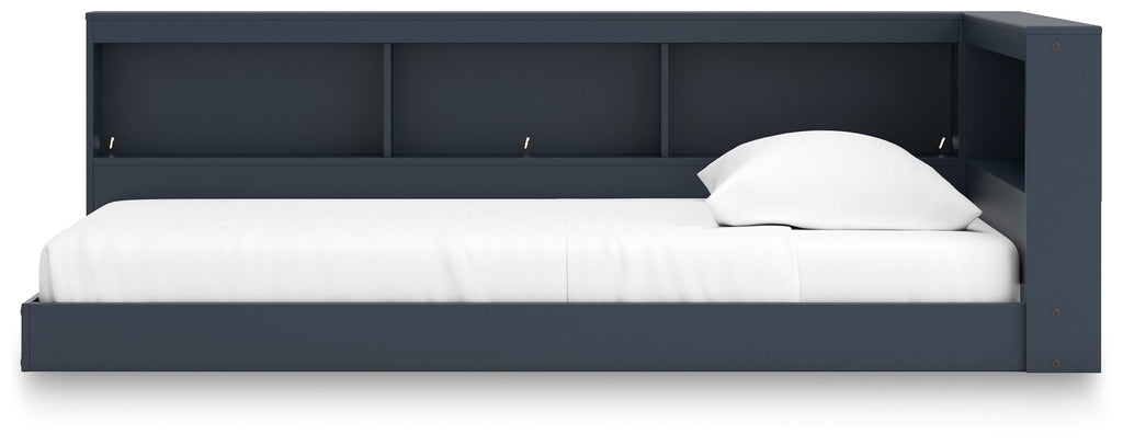 Simmenfort Navy Blue Twin Bookcase Storage Youth Bed