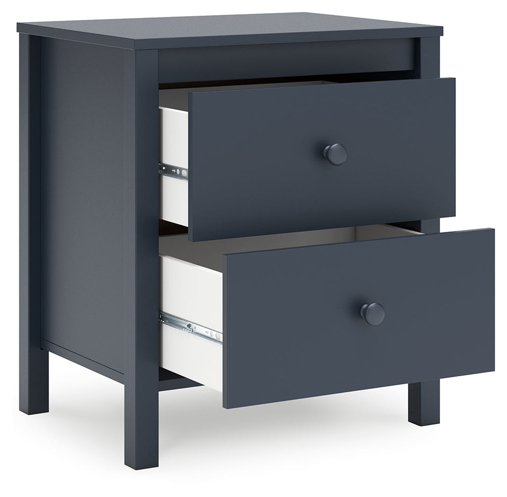 Simmenfort Navy Blue Two Drawer Nightstand