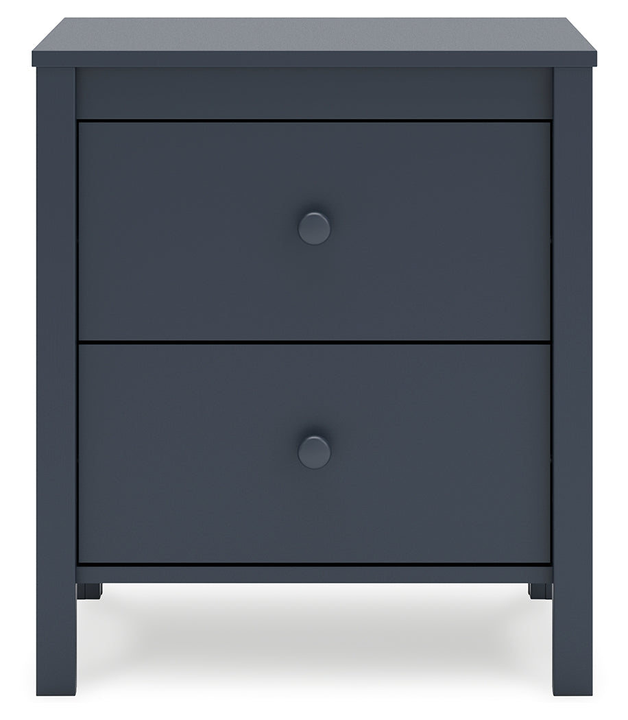 Simmenfort Navy Blue Two Drawer Nightstand