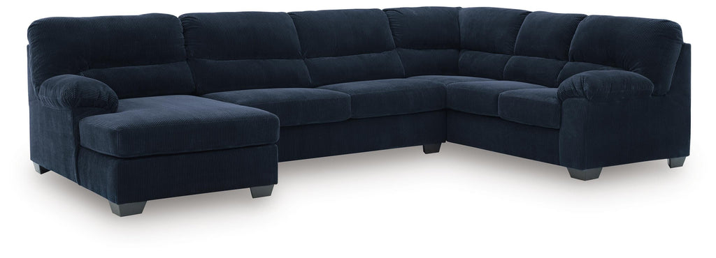 SimpleJoy Navy 3-Piece Sectional w/ Chaise