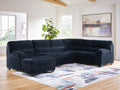SimpleJoy Navy 3-Piece Sectional w/ Chaise